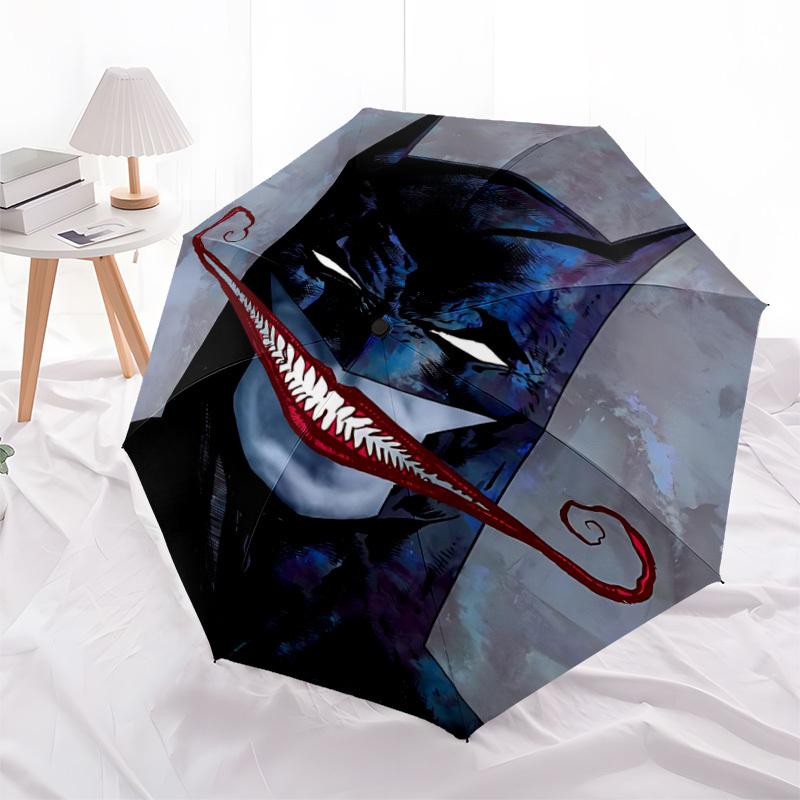 1pc Batman Joker Automatic Folding Umbrella - Compact 8-Rib Design, Durable Plastic & Iron, F104036