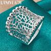 925 Sterling Silver Concave Hollow 7 8 910 Ring For Women Charm Jewelry