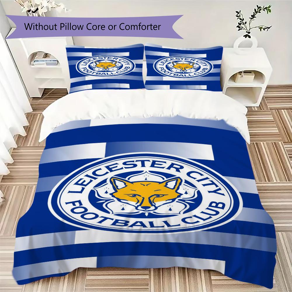 leicester city Pattern Bedding uilt Set uilt Cover Pillowcase Home Decoration Birthday Gift (1 * duvet cover + 2 * pillowcase  without core)70