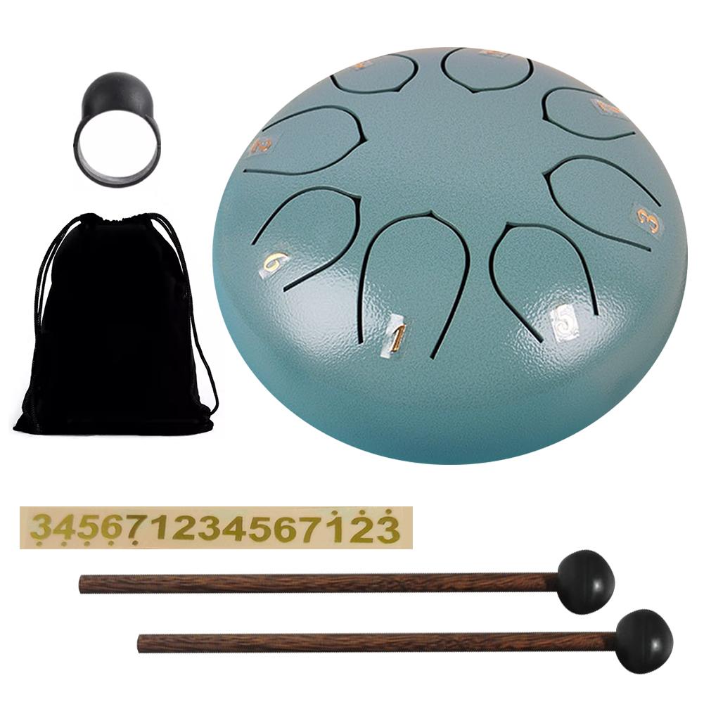 6 Inch 11/8 Notes Handpan Drum with Drum Bag Music Book Drum Mallets Hand Pan Drum for Entertainment Meditation Yoga Zen Gifts
