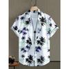 Hawaiian Men's Shirt, Retro Fashion Shirt, Simple Printing, Loose Fit, Oversized, Comfortable, Casual, Short Sleeved, Harajuku Retro Clothing