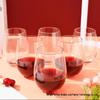 PET Plastic Egg-Shaped Footless Wine Glass, 12oz-16oz, Transparent