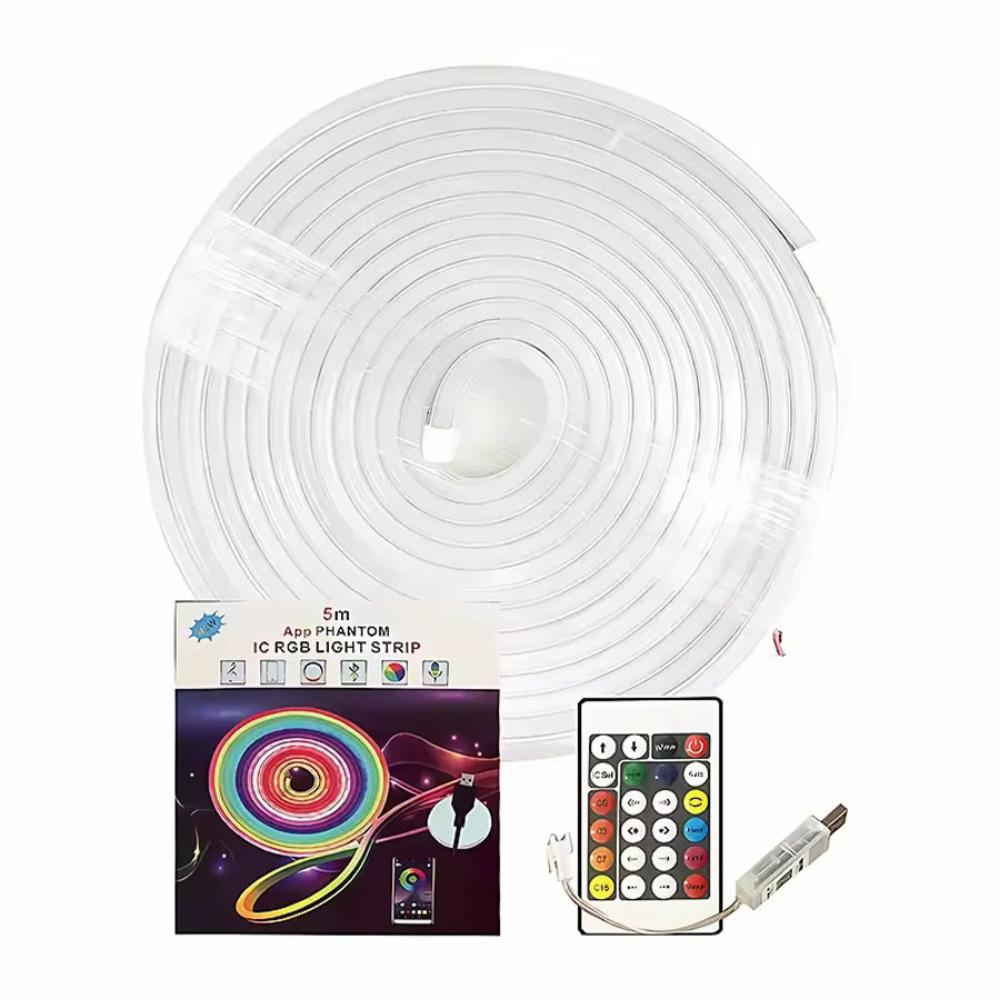 5V USB Водонепроницаемая неоновая лента RGB Неоновая светодиодная лента Bluetooth-приложение с пультом дистанционного управления RGB-лента для внутреннего и наружного домашнего декора