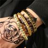 European and American retro versatile crown woven bracelet bracelet set, dripping oil Roman letter woven stainless steel bracelet
