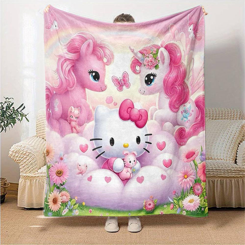 1 шт. Плед Hello Kitty Единорог Легкий фланелевый плед для дивана кровати путешествий кемпинга гостиной офиса дивана кресла