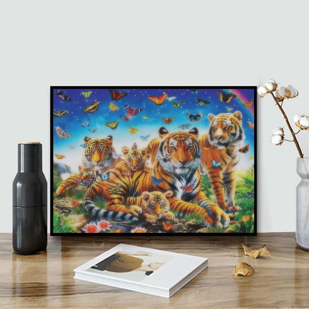 Алмазная картина животное Тигр вышивка крестом бабочка полный комплект мозаичное украшение для дома 30x40 см