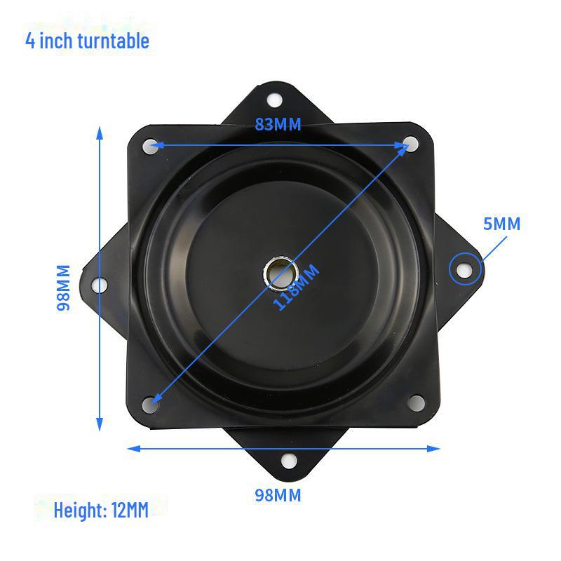 Квадратная черная железная мебельная поворотная база для стульев