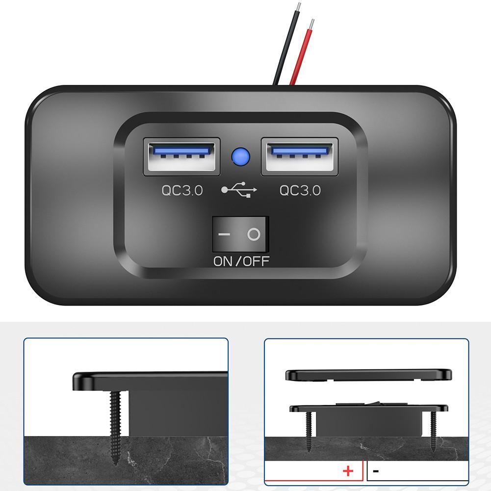 Быстрое зарядное устройство QC 3.0 Автомобильное зарядное устройство Dual USB Автомобильное зарядное устройство Материал ABS