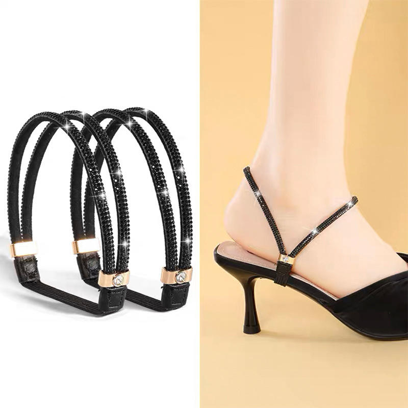 Женский ремень для обуви Стразы Высокие каблуки Шнурки Бесплатный треугольный пучок Фиксация на щиколотке Свободная Противоскользящая Пучок Шнурки Завязки Ленты