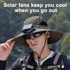Fan Hat Wide-Brimmed Outdoor Hat with Fan Design Breathable Mesh 3 Gear Adjustable Speed Hiking Cycling Fishing Hat