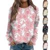 Ladies' Fashion And Leisure Long-sleeved Carnival Easter  Printed Round Neck Sweater Top