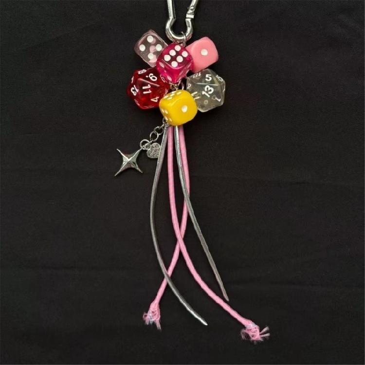 Stylish Phone Case Pendant Dices Hanging Charm Multipurpose Cube Amulet Backpack Accessory Fashion Jewelry for Purse