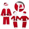 Baby Boys Christmas Santa Claus Costume Outfit Long Sleeves Velvet Top + Trousers Set