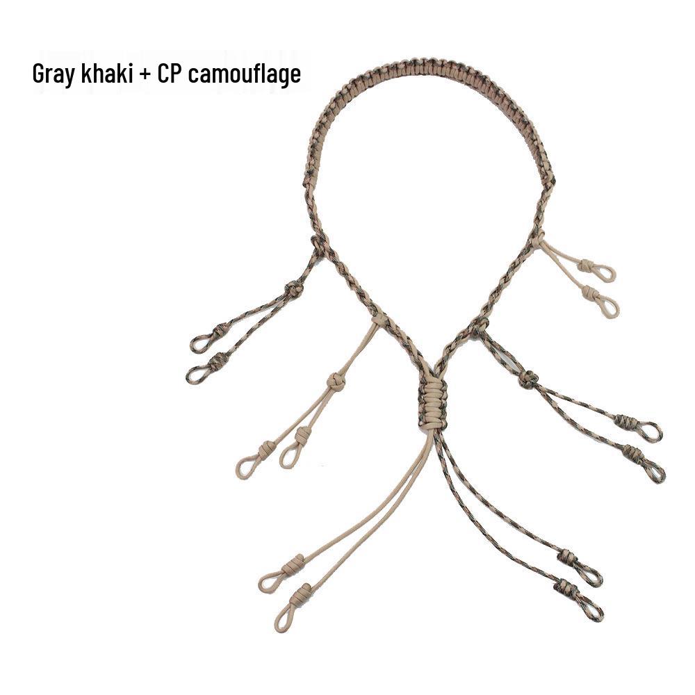 Outdoor Survival 12-Ring Multifunctional Paracord Whistle Lanyard