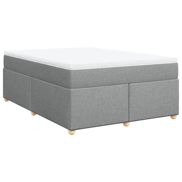 Maison Exclusive - Sommier à lattes de lit avec matelas Gris clair 140x190cm Tissu
