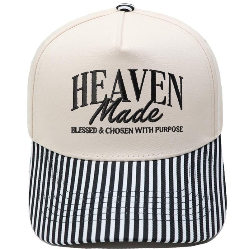HEAVEN Made Truck Driver Hat Alphabet Embroidery Vintage Leopard Print Color Matching Baseball Cap Men's and Women's Casual