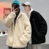 Зимнее хлопковое пальто, мужская модная зимняя одежда, стиль Гонконга, овечий бархат, свободная куртка для пары знаменитостей из Интернета в том же стиле