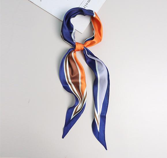 Spring new French literary and artistic simulation silk rhombus scarf imitation fragrant cloud yarn silk scarf women's French elegant small floating b