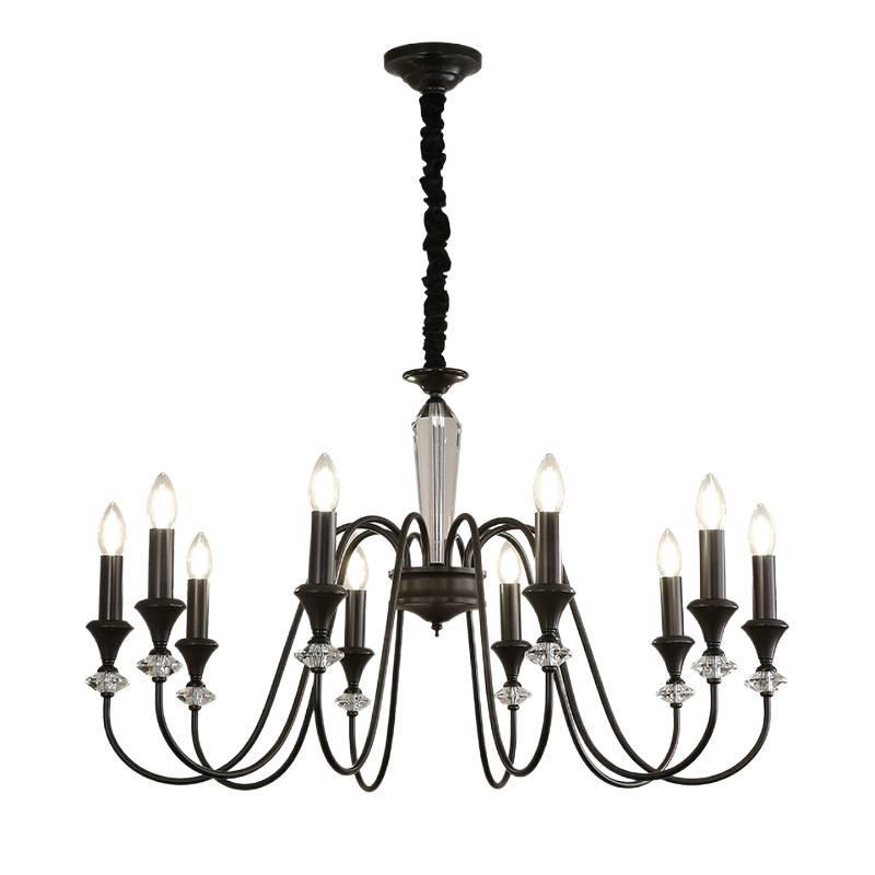 Роскошная французская люстра из чистой меди: Ретро Подвесной Светильник-Свеча для Гостиной, Столовой или Главной Спальни