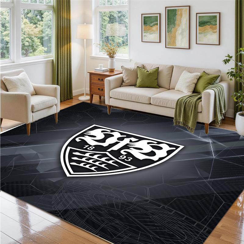 VfB Stuttgart Design Crystal Velvet Rug Soft Decorative Mat for Bedroom Entrance
