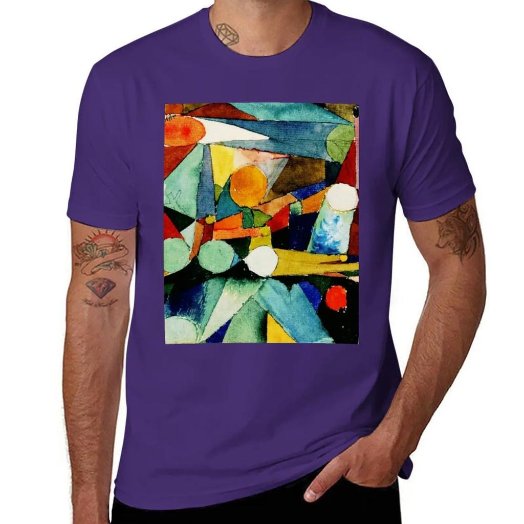 Colour Shapes | Paul Klee Abstract Watercolor Art T-Shirt vintage anime sublime fruit of the loom mens t shirts