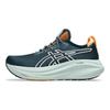 Asics Gel-Nimbus 27 Удобные Универсальные Амортизирующие Прочные Кроссовки с Низким Верхом для Марафона Мужские Кроссовки Синие Белые 1011C136-300