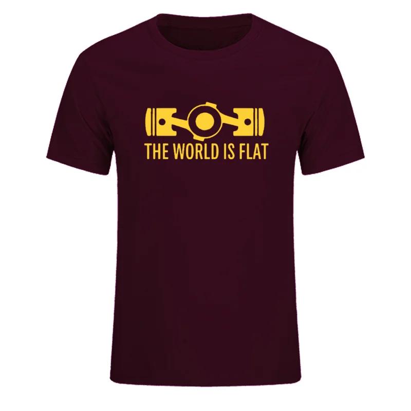 Summer The World Is Flat Engine T Shirt Short Sleeve Custom T-shirts Style O-neck Cotton T Shirts EU Size