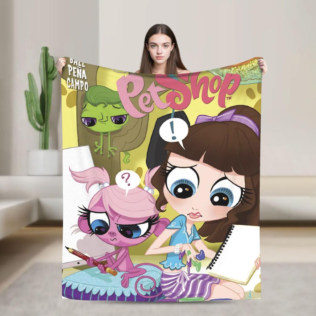 Теплое Мягкое Одеяло для Кемпинга Littlest Pet Shop Плед Фланелевое Покрывало для Улицы Новинка Чехол для Дивана-кровати