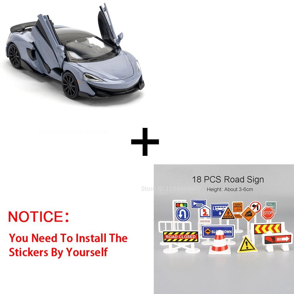 ABBF1 1:32 McLaren 600LT Toy Models Alloy Diecast Cars Sound And Light 3 Doors Opened Pull Back Function Toy Vehicles For Kids' Gifts