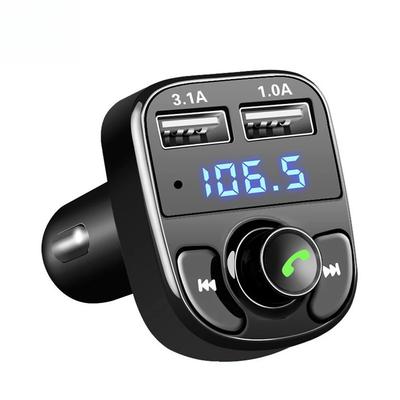 X8 Автомобильное зарядное устройство с двумя портами USB, FM-передатчик, совместимый с Bluetooth, автомобильный комплект громкой связи 5.0, аудиомодулятор, MP3-плеер, аудиоресивер