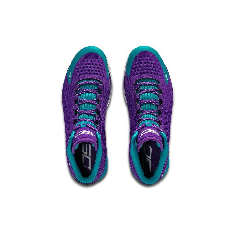Under Armour Curry 1 Retro Father To Son 2022 Men Sneakers Purple Pride Bold-Aqua 3026075-500