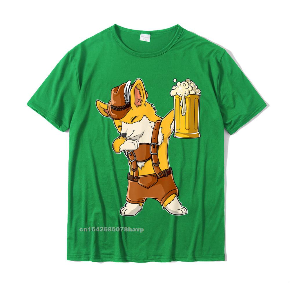 Dabbing Corgi T Shirt Oktoberfest Lederhosen Unisex Prost Beer Tees Faddish Custom Cotton Unisex T Shirt Print