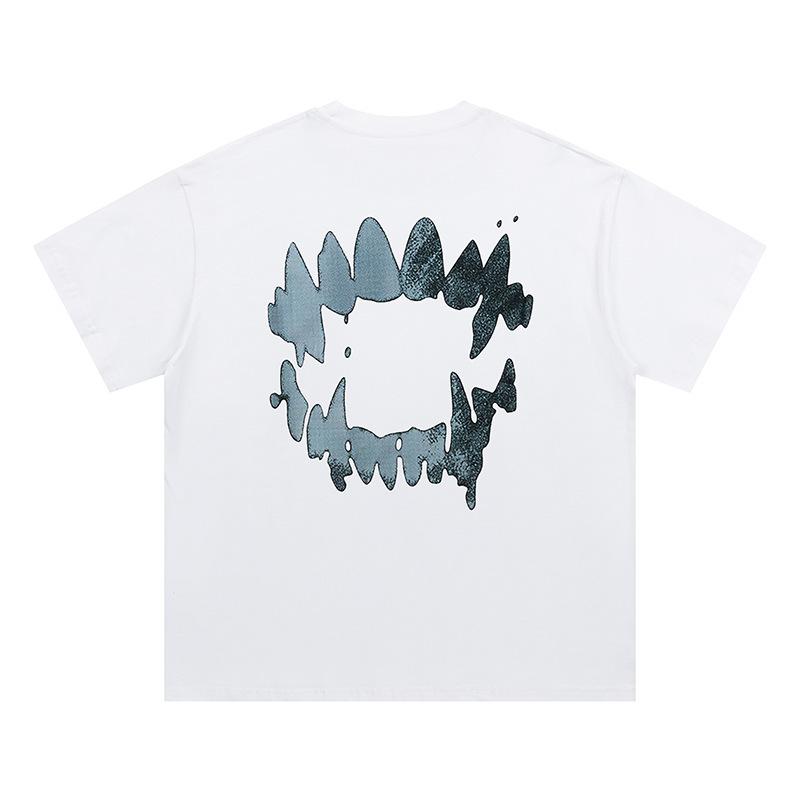 Cross-border new graffiti letter printing European and American street trendy brands loose and versatile casual men's and women's short-sleeved round