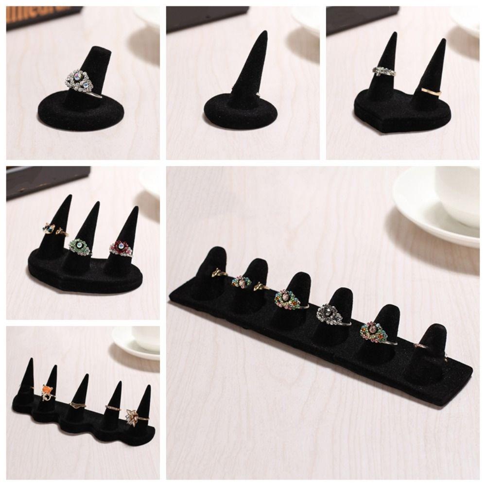 Velvet Jewelry Display Rack Organizer Ring Display Stand Simple Rings Display Holder Gift
