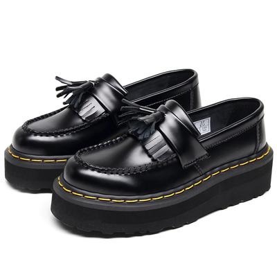 Женские лоферы на толстой подошве с бахромой, женские туфли из натуральной кожи с низким верхом, женские туфли Мартин, легкие, студенческие, универсальные, повседневные, на платформе