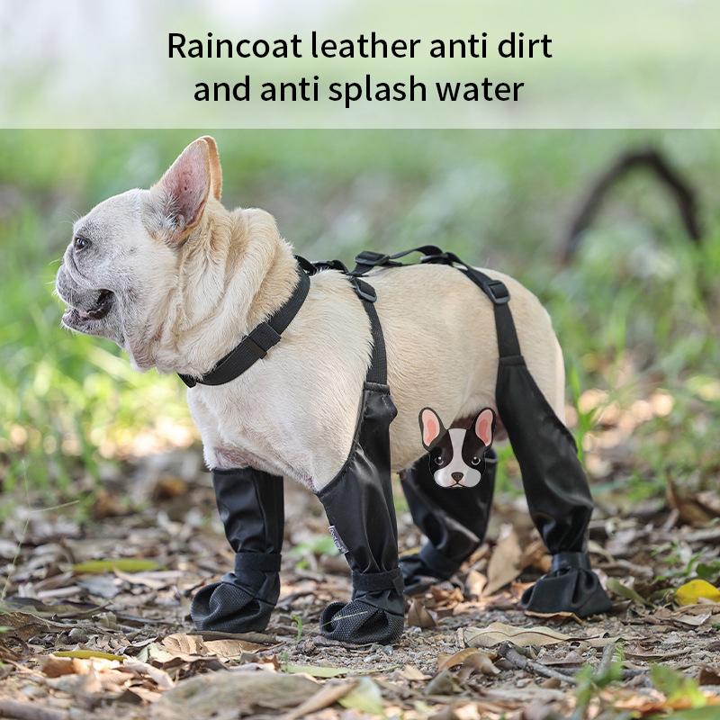 Обувь для собак, водонепроницаемые регулируемые ботинки для собак, дышащая обувь для домашних животных, для прогулок на открытом воздухе, мягкая обувь для французского бульдога, защита лап домашних животных