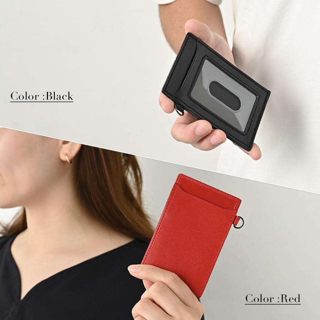 Tochigi Leather Pass Case Pass Case for Men Women Genuine Leather IC Card Thin Slim Compact Neck Hanging Brand Stylish Cute Simple Plain Present Gift