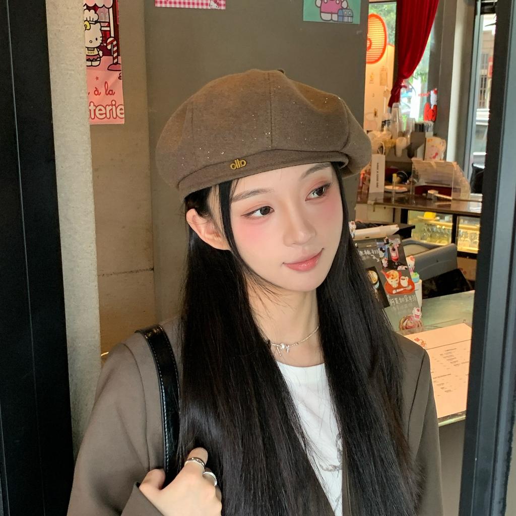 Beret Women's Autumn and Winter Pumpkin Hat New Style Showing Face Small Korean Painter Hat Fashionable Versatile Octagonal Hat Trendy