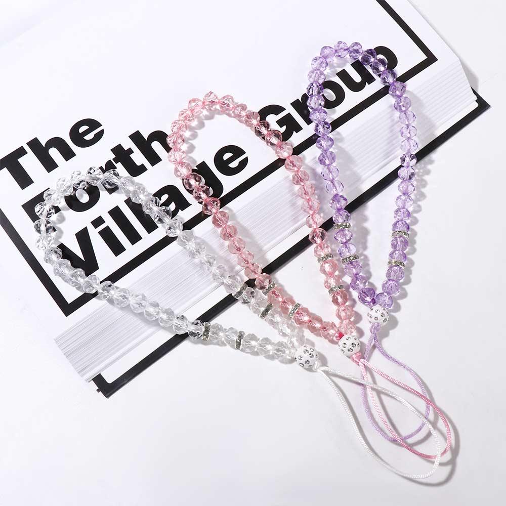 Beads Hand Wrist Lanyard Crystal Phone Straps Mobile Phone Straps Mobile Phone Chain Phone Lanyards