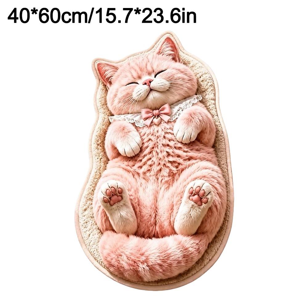 Soft Surface Cat Shaped Rug Special-shaped Cat Shaped Carpet Cute Bathroom Floor Mat  Bedroom Decor