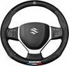 QiuFu Suzuki Steering Wheel Cover for MR and WagonR Premium Genuine Leather Interior Finish with Mesh Black Swift, Jimny, Wagon, Alto, Inganess, (All