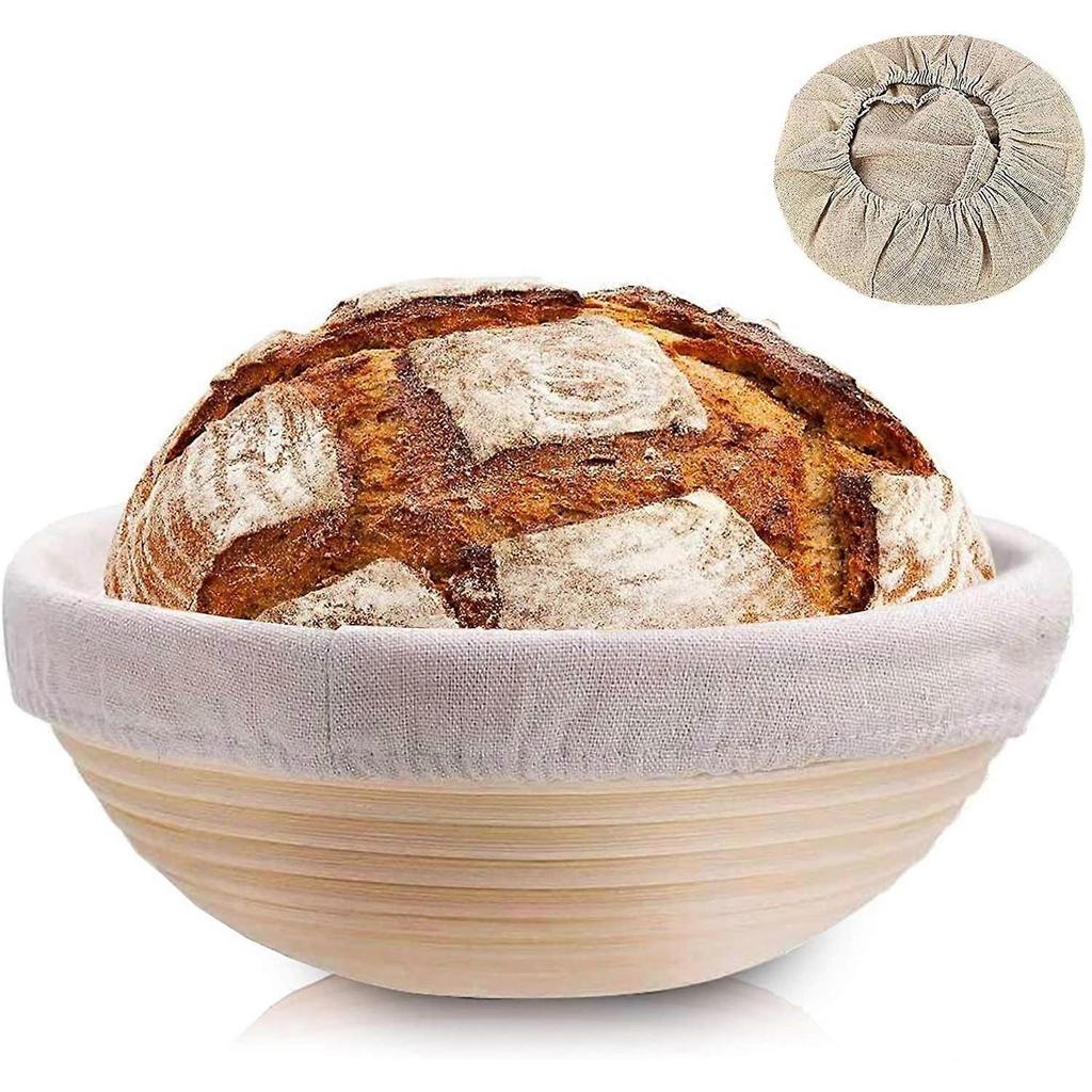 Proofing basket round, 25 cm, height 8.5 cm Proofing basket set made of natural rattan Proofing Ba