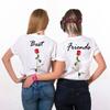 Best Friends Shirt Women Summer Short Sleeve Sister T Shirt Women Top Black White Cotton Bff Shirts