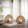 Latest Aluminium Dancing Peacock Pair Figurine for Good Luck and Love | Candle Holder for Home Dcor Tabletop Living Showpiece