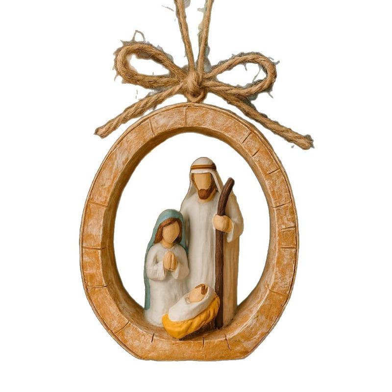 Рождественские украшения, расписанные вручную статуэтки из смолы, подвески и подарки