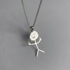 Fashion Hip Hop Funny Doodle Pendant Necklace For Man Woman Stickman Middle Finger Rock Punk Necklace Party Jewelry