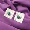 Natural Malachite 925 Silver Wedding Gift New Stud Heart Chakra Earrings Jewelry EE-146-38