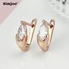 SIMJOO Fashion Earrings Rose Gold Color Cubic Zirconia Earrings