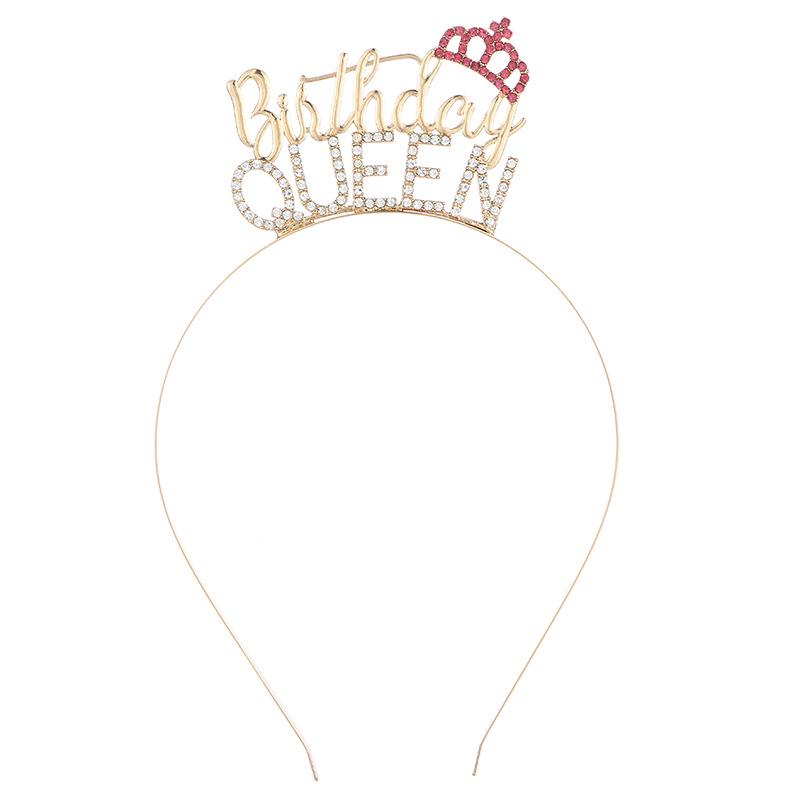 Stylish Metal Crown Birthday Queen Headband Set - Narrow Hair Accessories