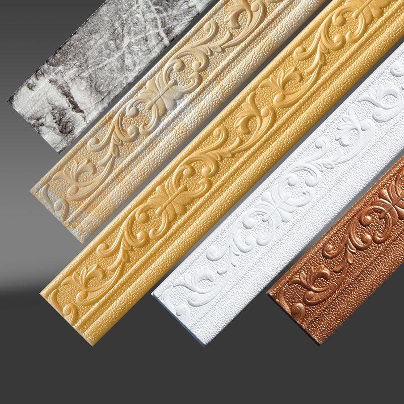 10M 3D Self-adhesive Wall Trim Line Skirting Border Waterproof Baseboard Wallpaper Sticker for Living Room Home Decoration
